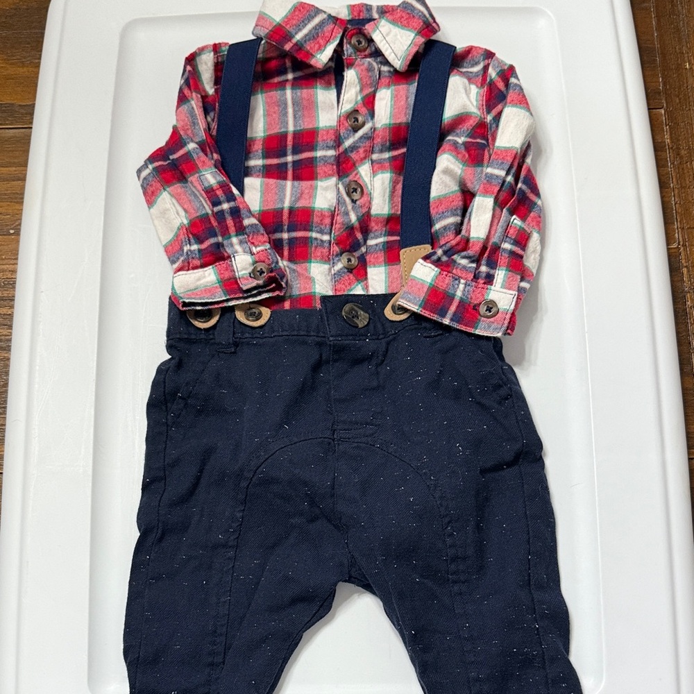 Cat & Jack Baby Flannel Shirt with Navy Pants